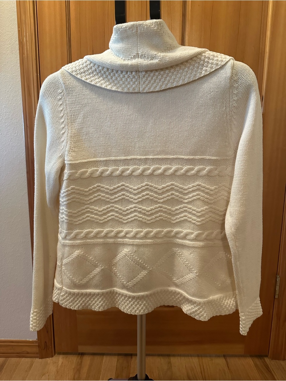 croft & barrow Ivory Cable Turtleneck Sweater